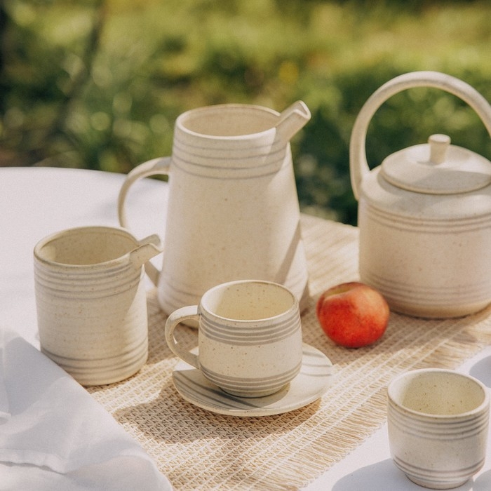 Чайная пара керамическая SL Home &laquo;Райяс&raquo;, 2 предмета: чашка 230 мл, блюдце d=12,5 см, цвет бежевый