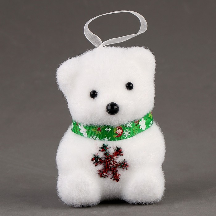 Игрушка из пенопласта «Мишка» со снежинкой, 10 см Игрушка из пенопласта «Мишка» со снежинкой, 10 см