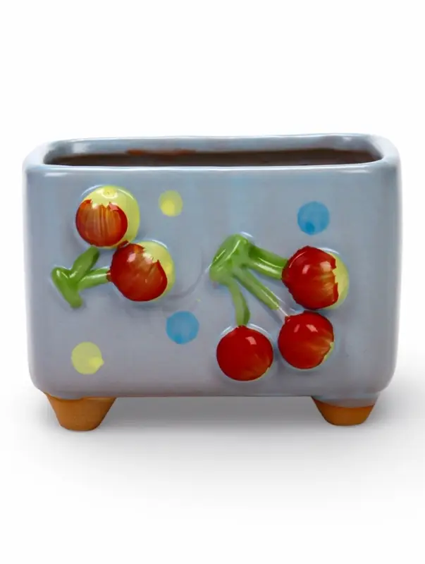 Декоративный горшок для цветов &laquo;Вишни&raquo;, 9&times;7&times;8 см, керамический, Greengo