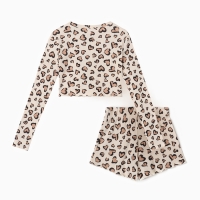 Пижама женская (лонгслив и шорты) KAFTAN Leo love размер 40-42 Пижама женская (лонгслив и шорты) KAFTAN Leo love размер 40-42