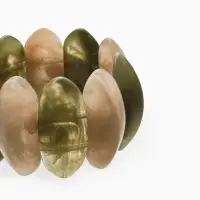 Браслет манжет акрил "Тренд", цвет бежево-злёный