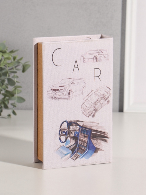 Сейф-книга дерево кожзам "Конструктор автомобилей" 21х13х5 см