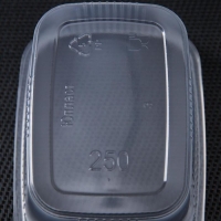 Набор пластиковых одноразовых контейнеров с крышкой, 250 мл, 10,8&times;8,2 см, 5 шт, прозрачный