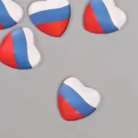 Кабошон стекло для творчества &laquo;Сердце. Россия&raquo;, 2.5&times;2.5 см