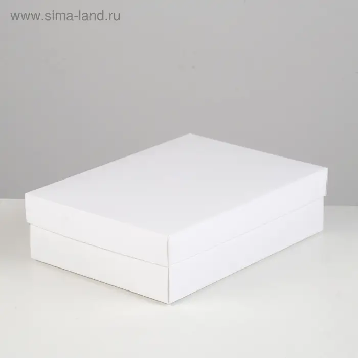 Коробка картонная без окна, белый, 21 х 15 х 5 см