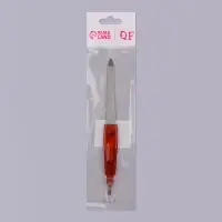 Пилка-триммер металлическая для ногтей, с защитным колпачком, 16 см, цвет янтарный