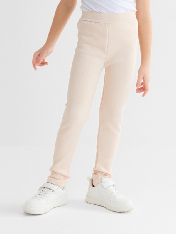 Легинсы для девочки на флисе Collorista, цвет молочный, рост 122 см