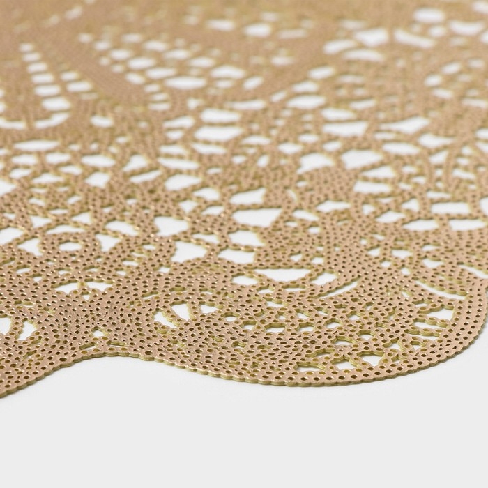 Салфетки сервировочные на стол Доляна &laquo;Лидия&raquo;, d=38 см, 4 шт, цвет золото