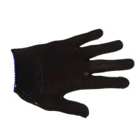 Перчатки садовые, хб, вязка 10 класс, 3 нити, размер 9, с ПВХ точками, чёрные