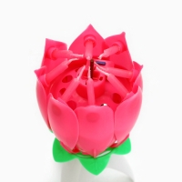 Свеча для торта музыкальная &laquo;Тюльпан&raquo;, розовая