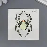 Переводная тату на тело светящаяся &laquo;Пауки&raquo;, 6&times;6 см, МИКС