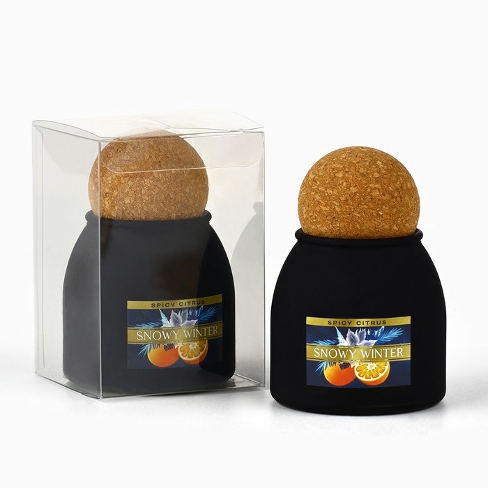 Свеча новогодняя, аромат пряный цитрус , 9 х 6,5 см