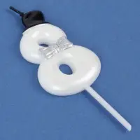 Свеча для торта &laquo;Джентельмен&raquo;, цифра 8, белая