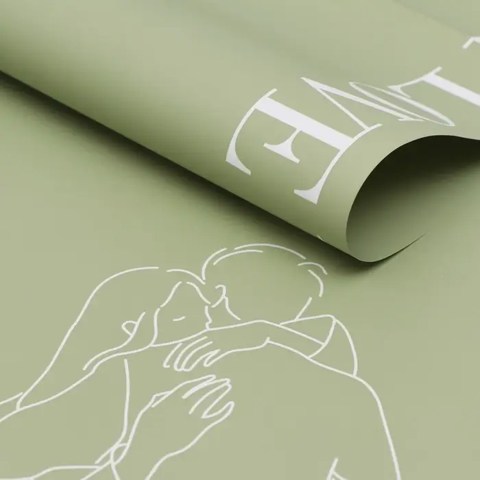 Плёнка в листах для цветов и декора, зеленый, 58&times;58 см