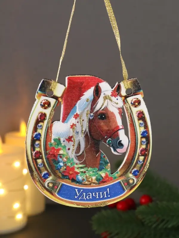 Набор сувениров &laquo;Подкова с Лошадью&raquo;, набор 3 шт., 9&times;9.5 см
