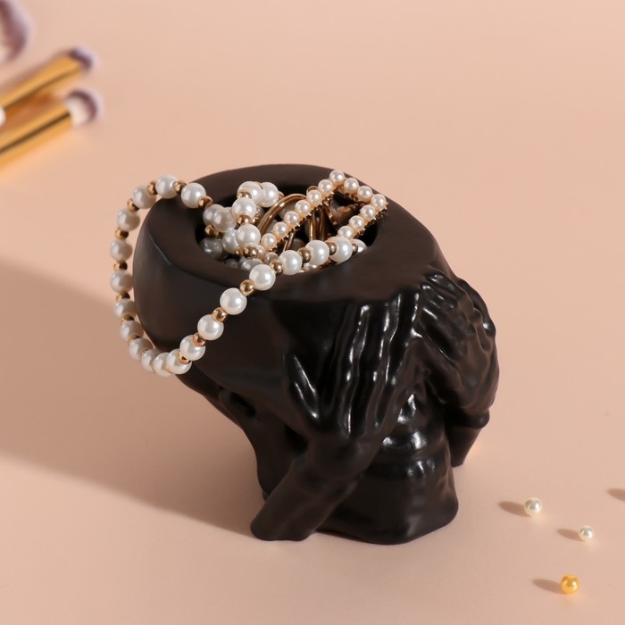 Предмер интерьера Предмер интерьера "Череп Прятки" 7х10 см черный матовый