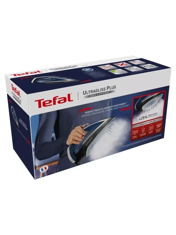 Паровой утюг Ultragliss Plus FV6824E0, 2800 Вт, синий