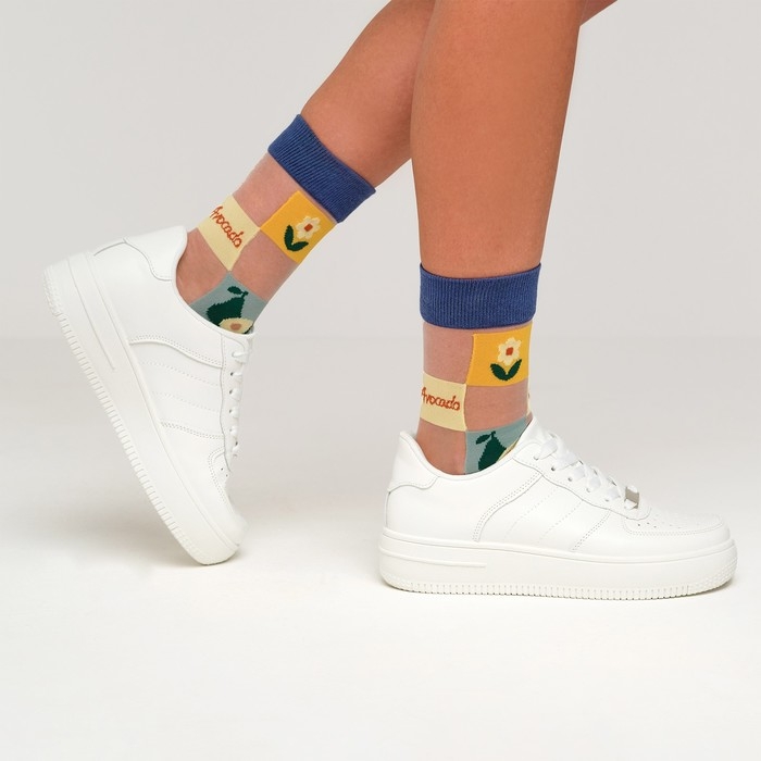 Носки женские MINAKU &laquo;Цветы/Авокадо&raquo;, размер 36-39 (23-25 см)