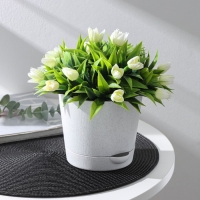 Горшок для цветов с прикорневым поливом &laquo;Альянс&raquo;, 1 л, d=13 см, h=12 см, мрамор