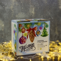 Гирлянда &laquo;Бахрома&raquo; 2.4 &times; 0.9 м с насадками &laquo;Звёзды&raquo;, IP20, прозрачная нить, 138 LED, свечение тёплое белое, 8 режимов, 220 В