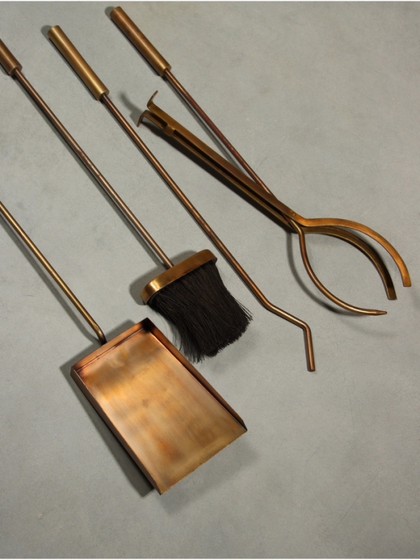 Каминный набор Осень" латунь, 4 предмета, 20х20х61 см