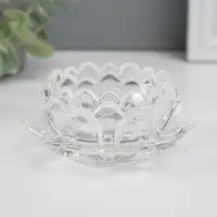 Подсвечник стекло на 1 свечу "Лотос" прозрачный 4х9,5х9,5 см