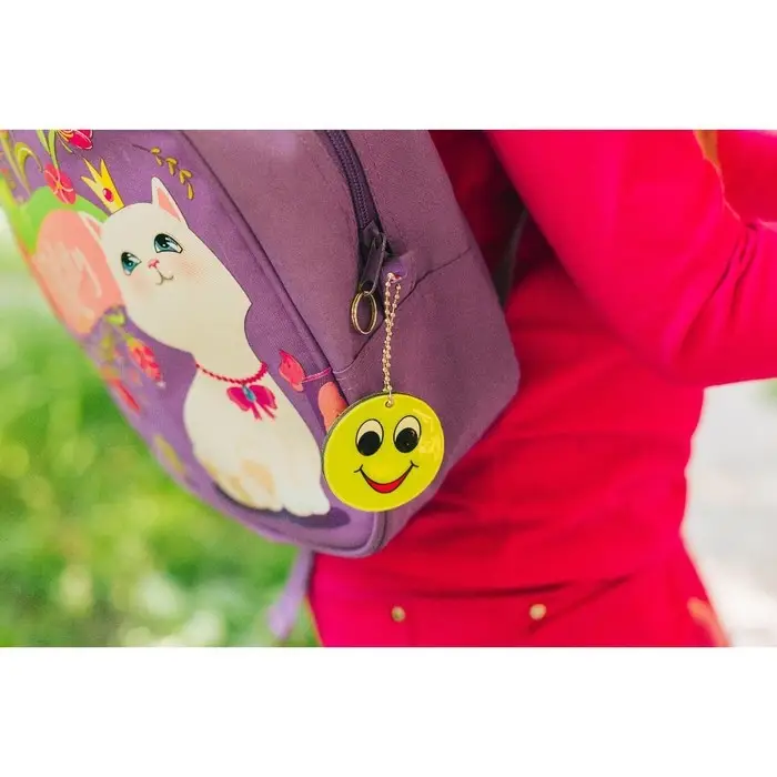 Светоотражающий элемент &laquo;Смайлик с большими глазами&raquo;, двусторонний, d=5.3 см, жёлтый