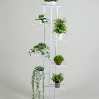 Подставка для цветов Greengo, 8 полок, 43 &times; 22 &times; 141 см, напольная, металл, белая