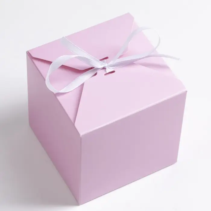 Коробка складная розовая, 10&times;10&times;10 см