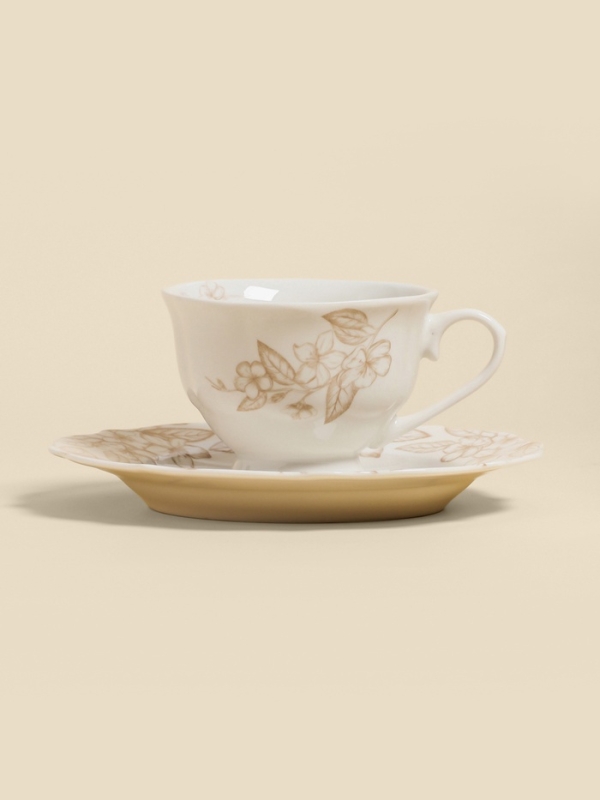 Чайная пара SL Home &laquo;Аманде&raquo;, чашка 220 мл, блюдце 17&times;17&times;2 см, фарфор, белая