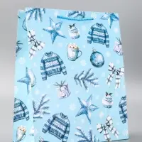 Пакет подарочный новогодний ламинированный, &laquo;Новогодние игруки &raquo; , 26&times;12&times;32 см