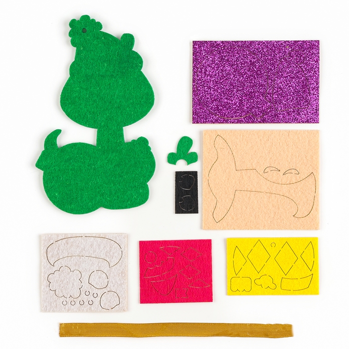 Подвеска из фетра на новый год своими руками &laquo;Змея с шариком&raquo;, новогодний набор для творчества