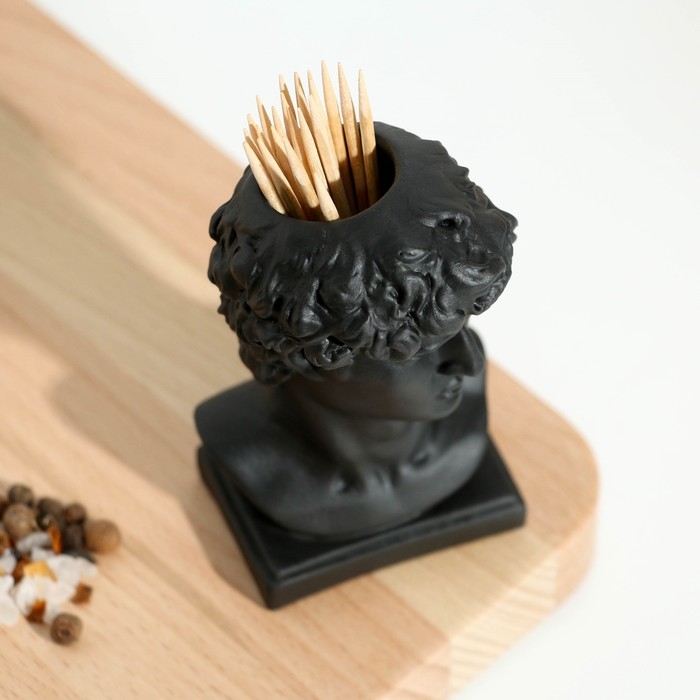 Подставка для зубочисток &laquo;Давид&raquo;, черная, 5х5х9 см