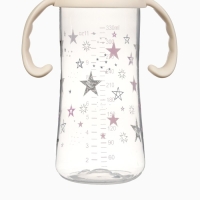 Бутылочка для кормления &Oslash;50мм ШГ, &laquo;Звезды&raquo;, 330мл, +3мес., цвет розовый, ручки молочные