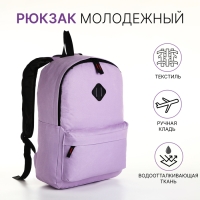 Рюкзак школьный на молнии, наружный карман, цвет сиреневый