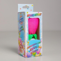 Свеча для торта музыкальная "Тюльпан", крутящаяся, розовая, 14,5&times;6 см