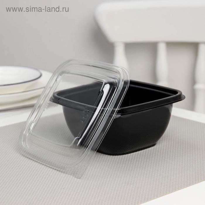 Набор пластиковых одноразовых контейнеров, 550 мл, 12,6×12,6×6 см, 5 шт, цвет чёрный Набор пластиковых одноразовых контейнеров, 550 мл, 12,6×12,6×6 см, 5 шт, цвет чёрный