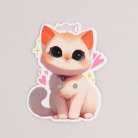 Бант для волос белый школьный «Котик» на резинке, 10х12 см Бант для волос белый школьный «Котик» на резинке, 10х12 см