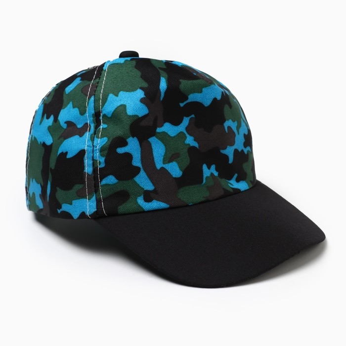 Кепка детская MINAKU Кепка детская MINAKU "Камуфляж" цвет зелёный-голубой, размер 44-46
