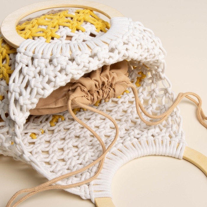 Сумка женская SL Home, ручное плетение, хлопок, кольцо 14,5 см, 30&times;45 см