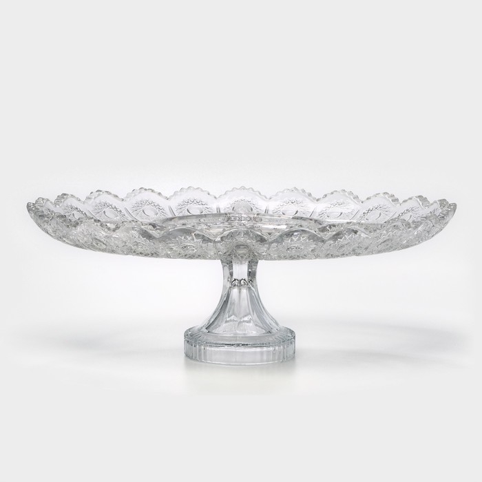 Ваза - менажница стеклянная на ножке MEY-JI, 36&times;23 см