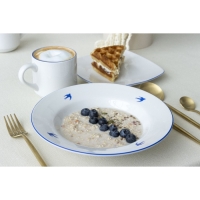 Тарелка плоская керамическая &laquo;Ласточка&raquo;, 18 х 18 см, цвет белый