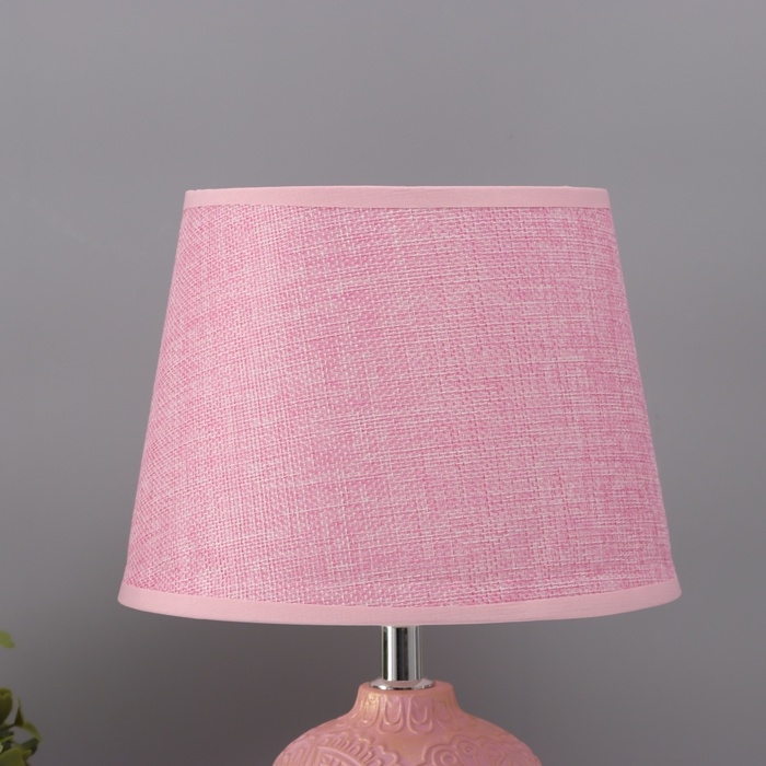 Лампа настольная "Цветочное поле" 1х40Вт Е14 розовый 20х20х34см