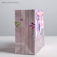 Пакет подарочный крафтовый, упаковка, &laquo;Счастье внутри&raquo;, 22 х 17,5 х 8 см