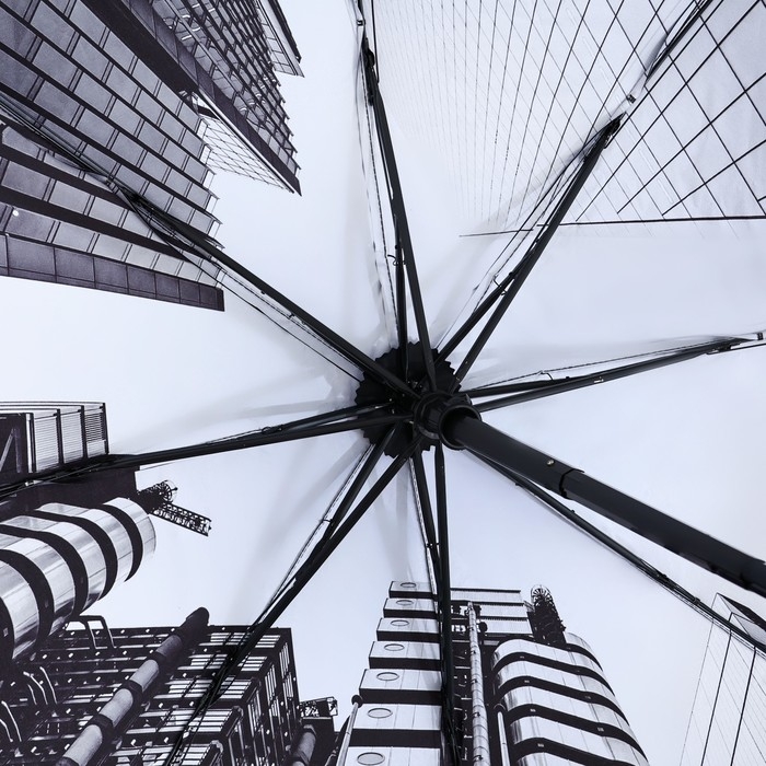 Зонт с внутренним принтом &laquo;Большой город&raquo;, 8 спиц