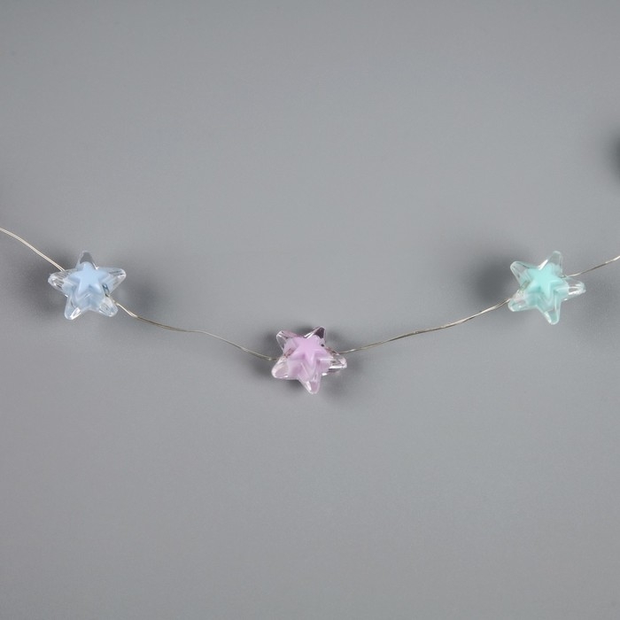 Светодиодные бусы Светодиодные бусы "Звездочки", 80 см, LED(1608)-16-4.6V, AG13x3 (в компл.), 3 режима свечение тёплое белое