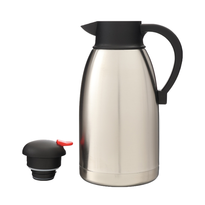 Термос-кофейник, 2 л, сохраняет тепло до 24 ч, хром