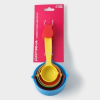 Набор мерных ёмкостей Доляна &laquo;Блеск&raquo;, 5 шт: 30 мл, 60 мл, 80 мл, 125 мл, 250 мл