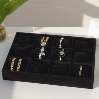 Подставка для часов, браслетов, 12 мест, 35&times;24&times;5 см, цвет чёрный