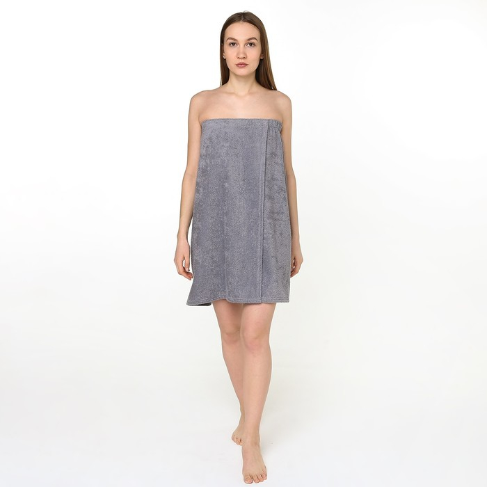 Парео для сауны "Экономь и Я", цвет серый, 68&times;150 см